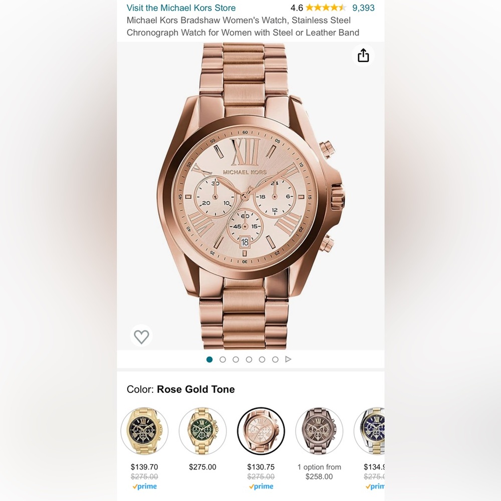 Michael kors rose gold Bradshaw women’s watch